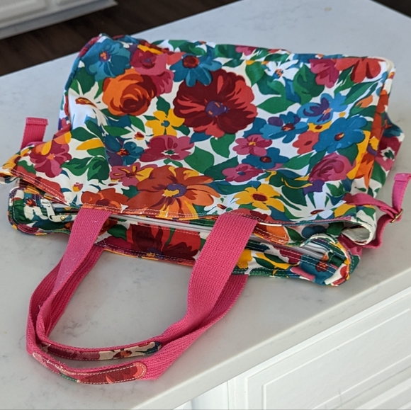 Holiday Fair Multicolor Floral Tote Travel Shopping Handbag - Picture 9 of 15